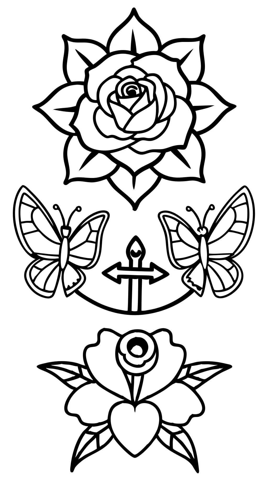 easy tattoo coloring pages